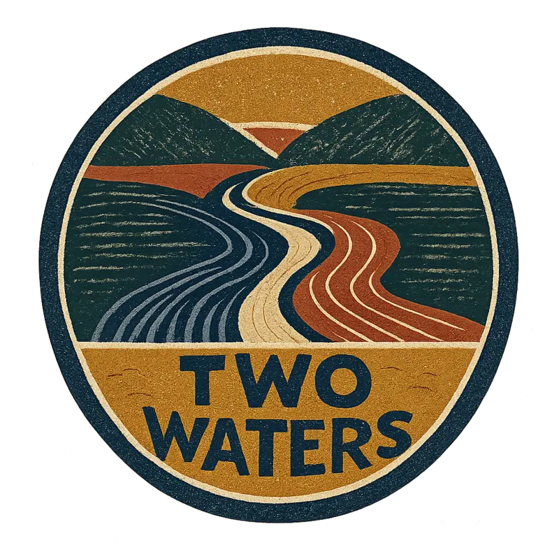 Two Waters river and mountain badge